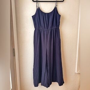 Haute Hippie Dark Navy Scoop Neck Linen Jumpsuit